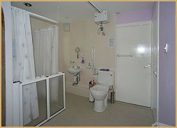 Ty Hapus - wetroom with ceiling track hoist